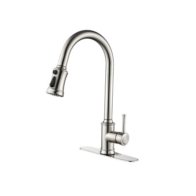 Robinet de cuisine rétractable à poignée simple avec accessoires