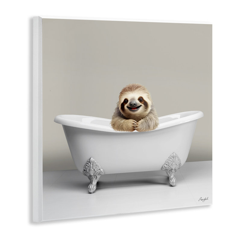" Happy Sloth In Bathtub "