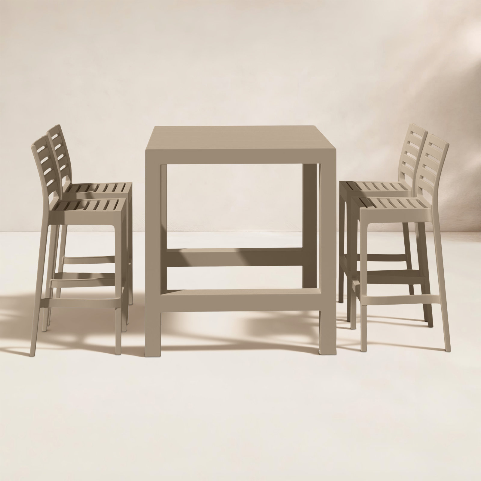 Farrah 39" Patio Dining Set, Taupe