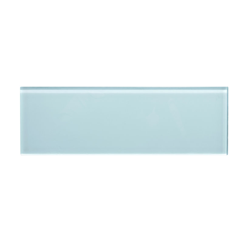 Carreau de métro en verre de qualité supérieure 4 po x 12 po, Bleu pastel