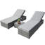 Munib 195 cm Long Reclining Chaise Lounge Set with Cushions and with Table