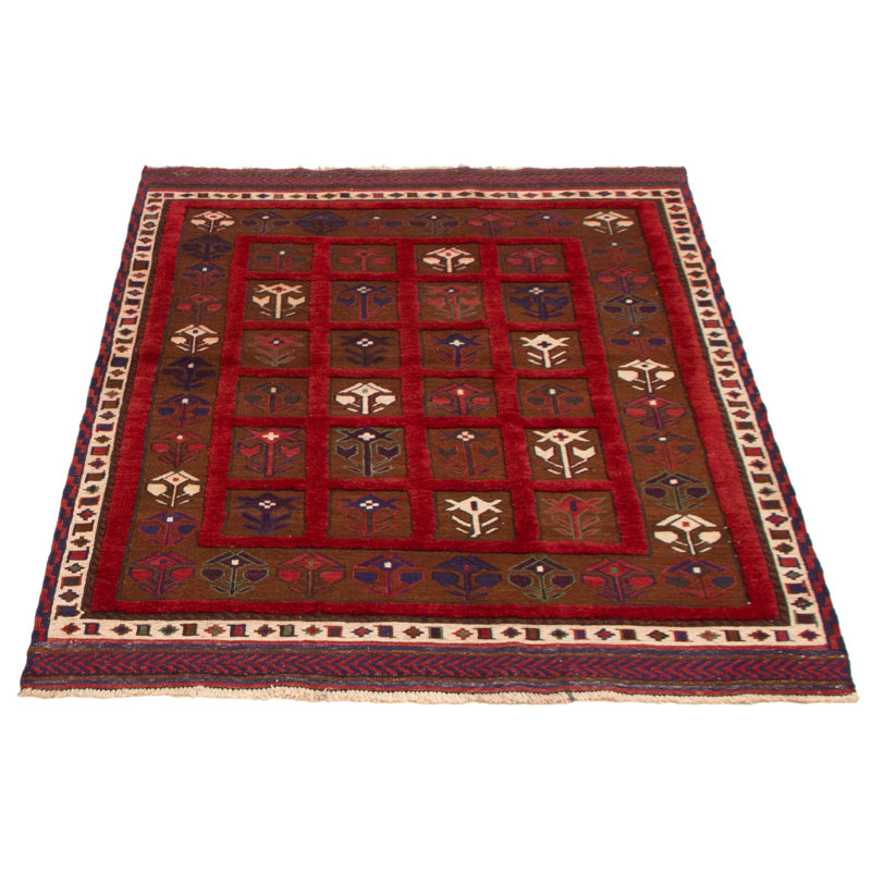 Tapis rouge foncé tadjik 4 pi 3 po x 5 pi 11 po