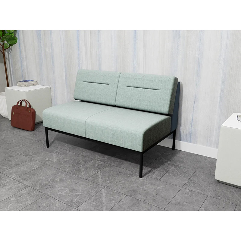 Causeuse Darsey, Chambray écume de mer, Avec alimentation, Noir