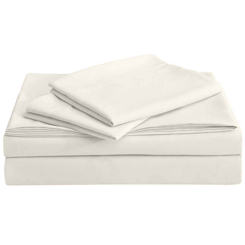 Ensemble de draps en microfibre de satin de coton, Danse de nuages, Ensemble de drap pour lit très grand avec drap-ho
