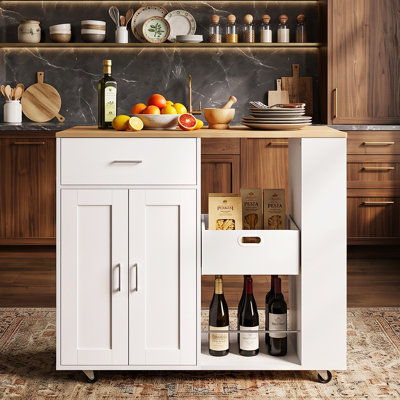 Rolling Kitchen Island Carts 102 cm W Kitchen Island with