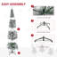 Arbre de Noël artificiel mince enneigé 7,5 pi avec des branches réalistes et 738 pointes HOMcom-773969888