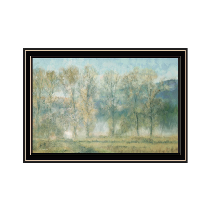 «Peaceful Tree Line», impression murale encadrée noire