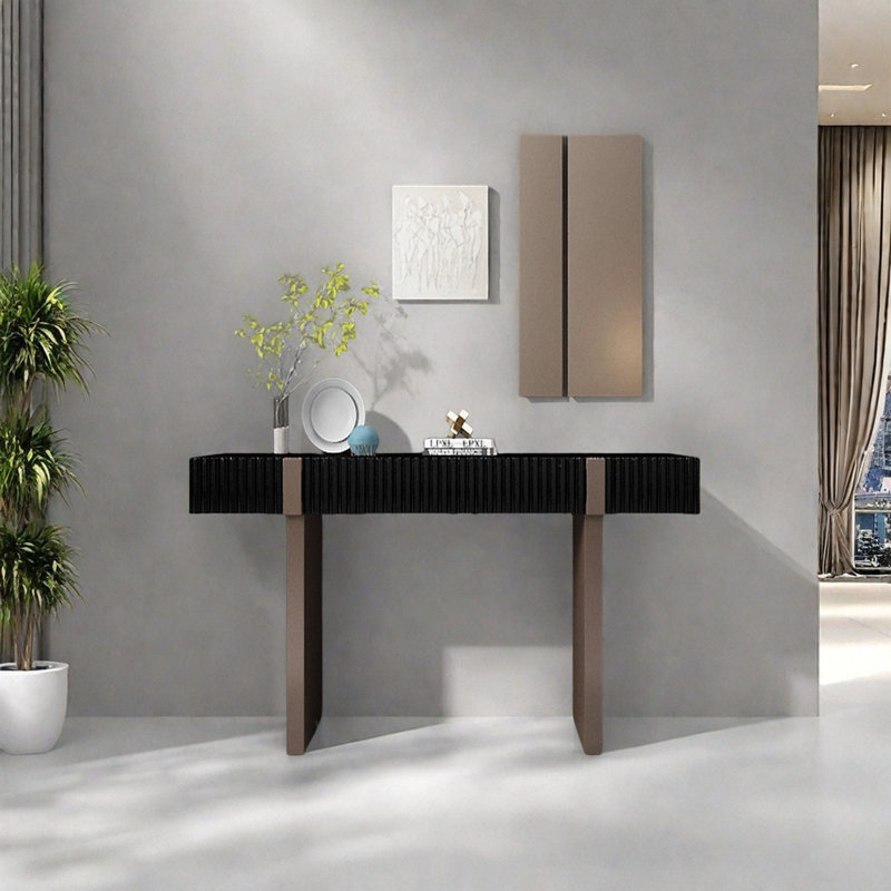 Console Modern Minimalist Art, Noir, Brun, H 35,43 po x l 47,24 po x P 15,75 po