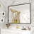 Amara Tempered Glass and Aluminum Alloy Framed French Cleat Mounted Wall Mirror-969131626