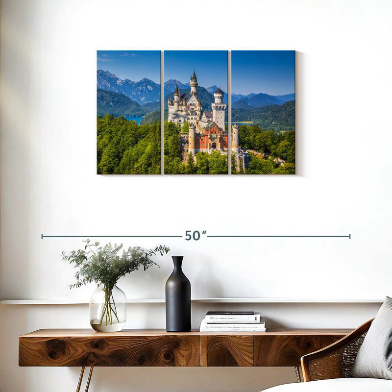 Lilie, château allemand de Neuschwanstein, H 20 po x l 33 po