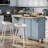 Kitchen Island With Drop-leaf Countertop, 5 Wheels, Storage Cabinet, Open Shelves And 3 Drawers-106925438