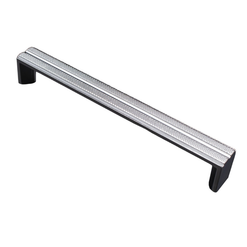 Poignée barre simple de 19 à 64 po Knurl 6 po, Chrome poli