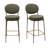 upholstered bar stools: set of 2 faux leather counter chairs with golden legs for modern kitchen dining-1659006984