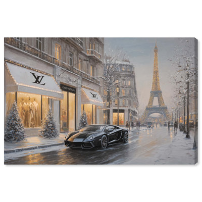 «Paris in the Winter Store», reproduction d'art sur toile par Art Remedy, 15 x 10