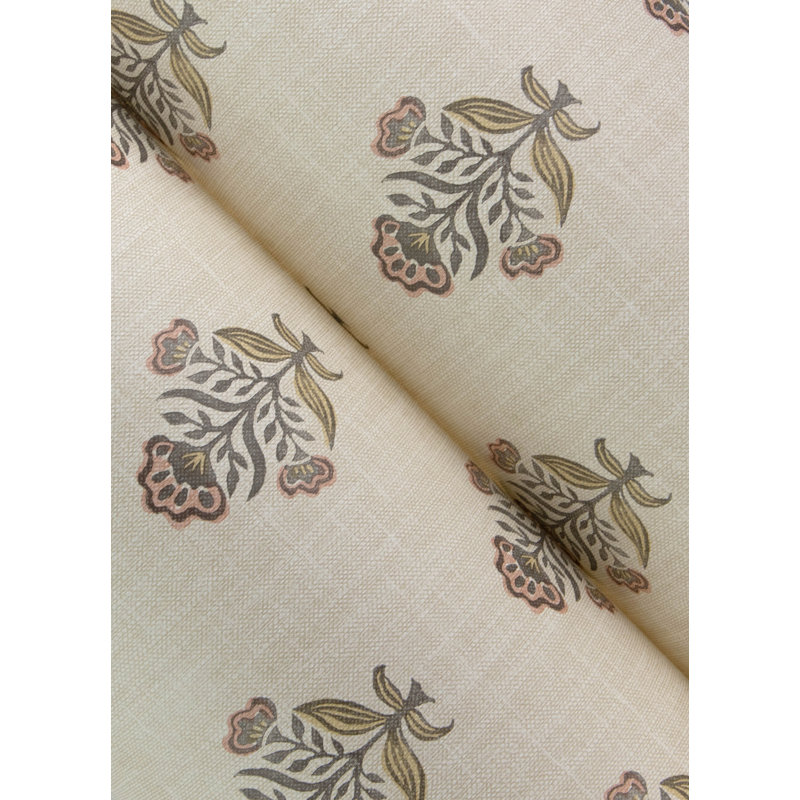 Papier peint fleuri Hollyhock, Rouge
