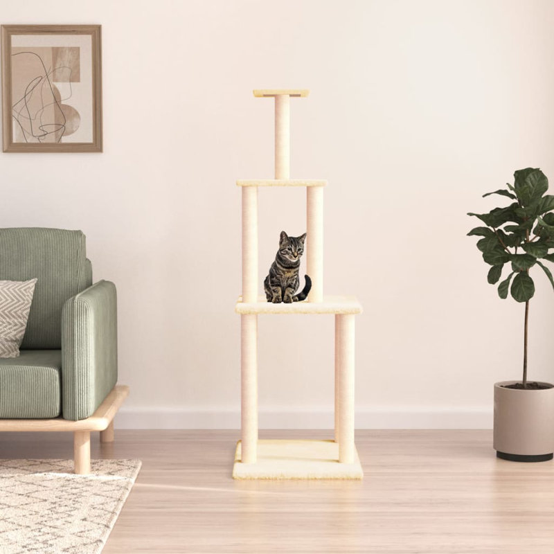 149cm H Cat Tree, Cream