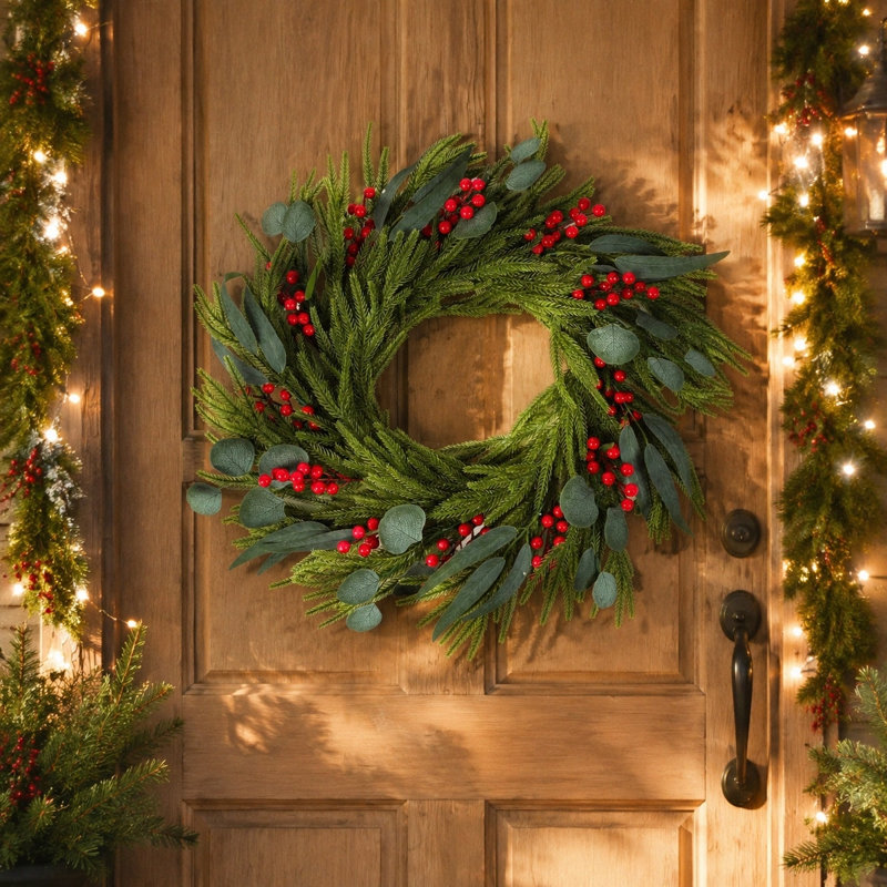Couronne de porte 15,75 po Eucalyptus