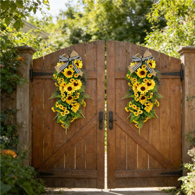 2Pack 24 po Printemps Été Teardrop Wreath
