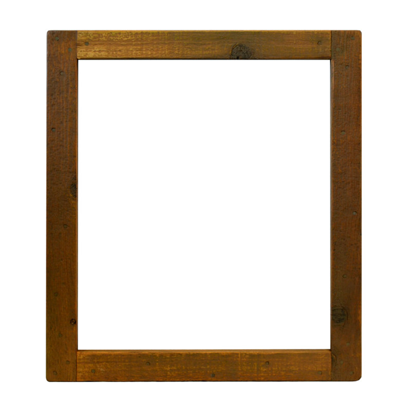 Americana Modern & Contemporary Beveled Bathroom Mirror, Chestnut