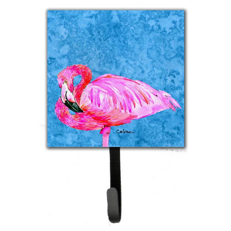 Crochet mural flamant rose