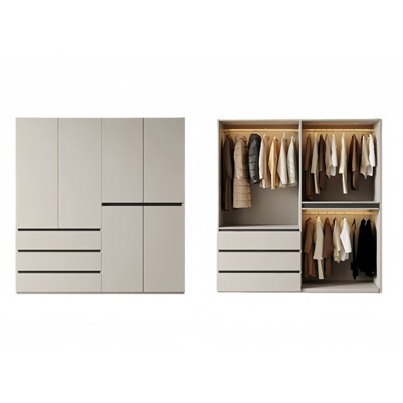 Garde-robe moderne et segmentée, H 78,74 po x l 62,99 po x P 23,62 po