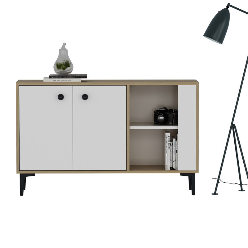 Olivia 75cm Sideboard, Sapphire Oak/White