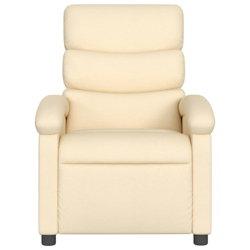 Upholstered Massage Chair, Cream Polyester