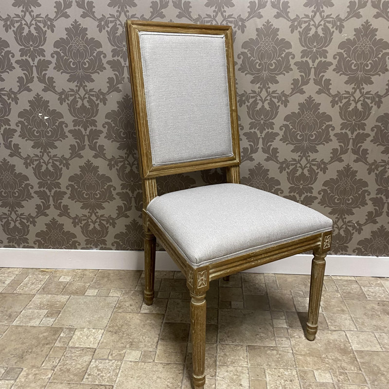 Anadarko 45cm H Linen Upholstered Upholstered Back Side Chair, Grey
