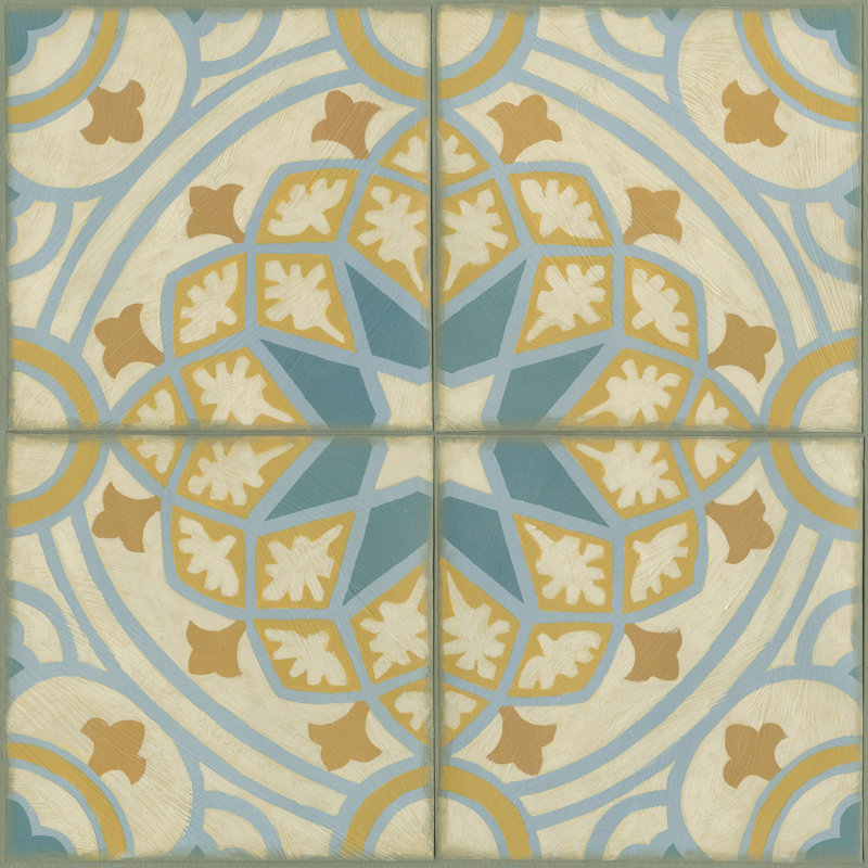 Old World Tiles I by Chariklia Zarris - Wrapped Canvas Painting, 30cm H x 30cm W x 3.8cm D
