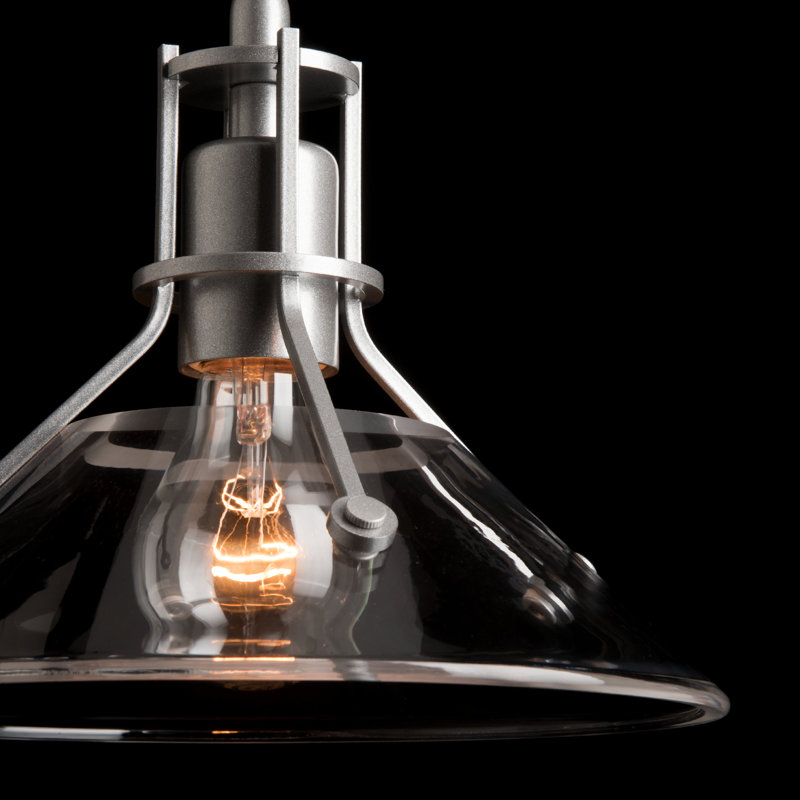 Henry 1 - Light Single Cone Pendant, Clear Glass, Vintage Platinum
