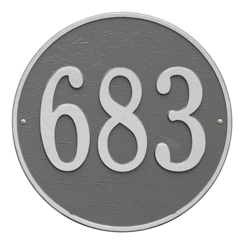 Plaque d'adresse murale 1 ligne, Étain et argenté, Oui