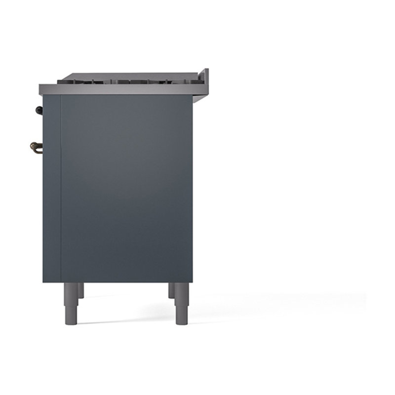 ILVE Nostalgie II Noblesse 36 in Dual Fuel Range, Blue Gray/Bronze, Natural Gas