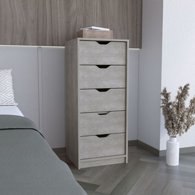 Commode haute 5 tiroirs Basilea, système coulissant