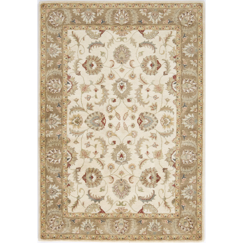 Tapis crème touffeté à la main Terdal, Rectangle 9 pi x 12 pi