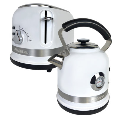 Ariete Moderna 1.7L Stainless Steel Kettle with 2 Slice Toaster Set