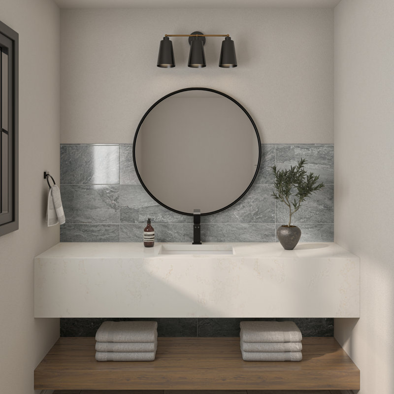 Porte-bonheur mural en céramique émaillée 1/2 "X 12" Daltile Perpetuo (vendu à la pièce), Gris éternel