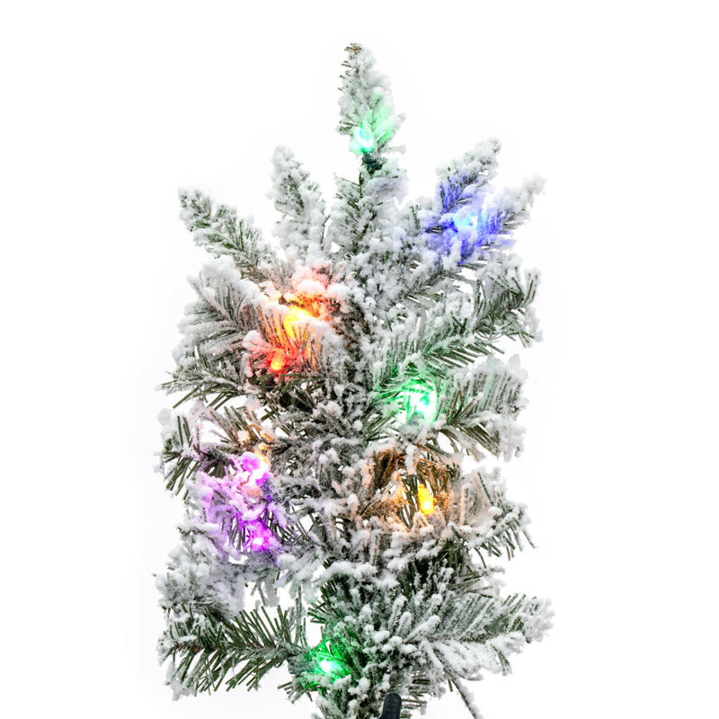 Utica Flocked Fir Slim Artificial Christmas Tree, 9' H