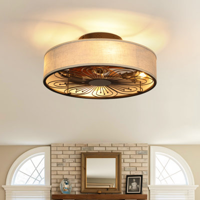 Ventilateur de plafond noir 19,6 po avec ensemble d'éclairage et télécommande Arachne (ensemble de 2)