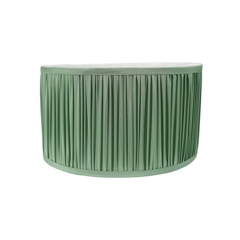 20cm H Silk Drum Lamp Shade ( Slip-On ), Green, 15cm H x 25cm W x 25cm D
