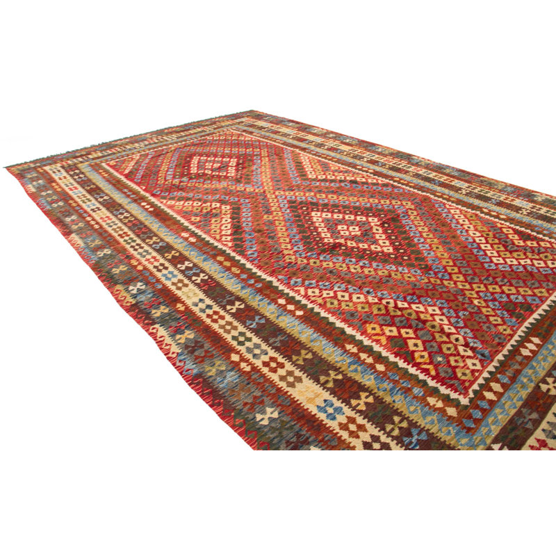 Geometric Wool Hand Woven 318cm X 533cm Area Rug