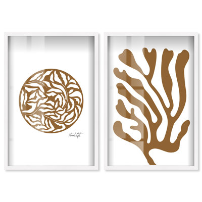 Alabaster Glow Duo Shadowbox Print Living Room Decor by Art Remedy, White Frame, 36 x 54