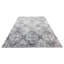 Tapis rectangulaire gris / blanc en laine / viscose noué à la main-87907736