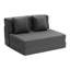 Canapé-lit pliant 3-en-1 avec 2 coussins gris foncé