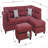 Sectional Sofa Red Velvet #F6419