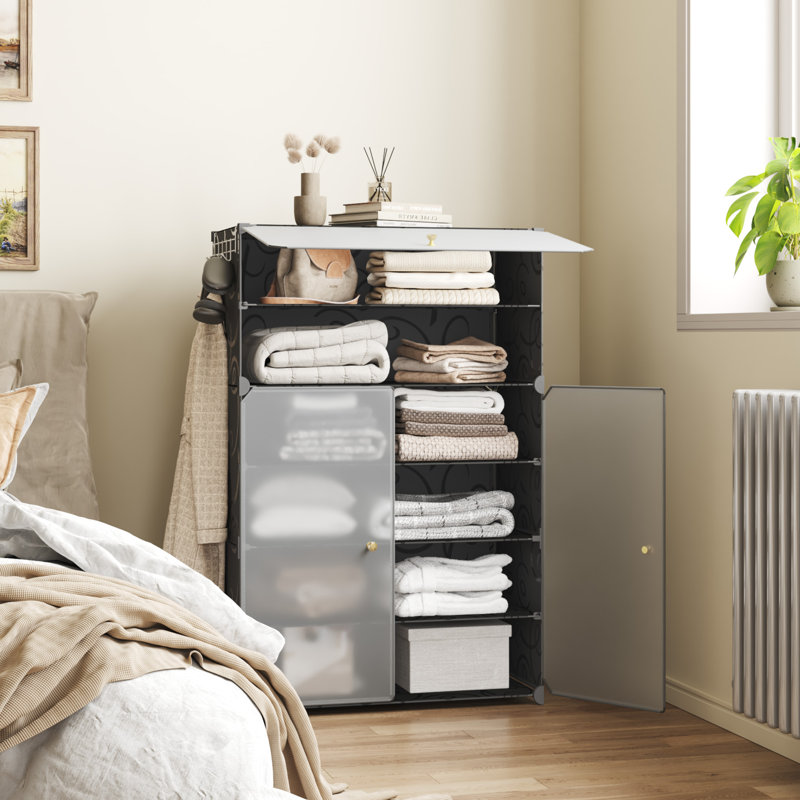 18 Pair Shoe Storage Cabinet, Black