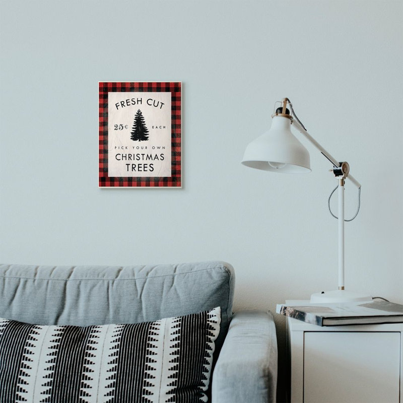 «Fresh Cut Christmas Trees», reproduction d'art textuel, Plaque murale, H 15 po x l 10 po