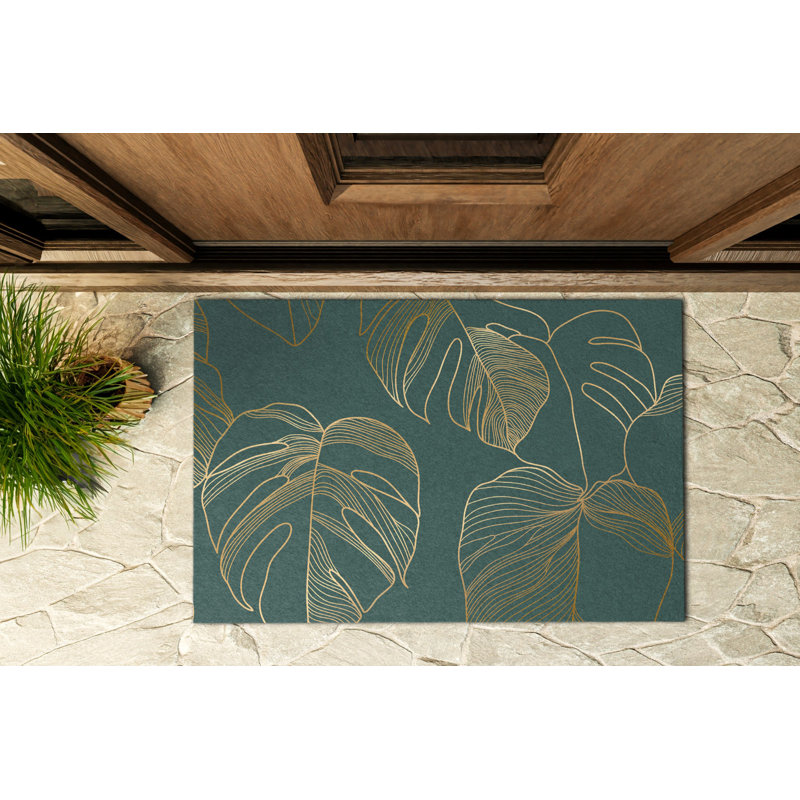 Non-Slip Floral Outdoor Doormat