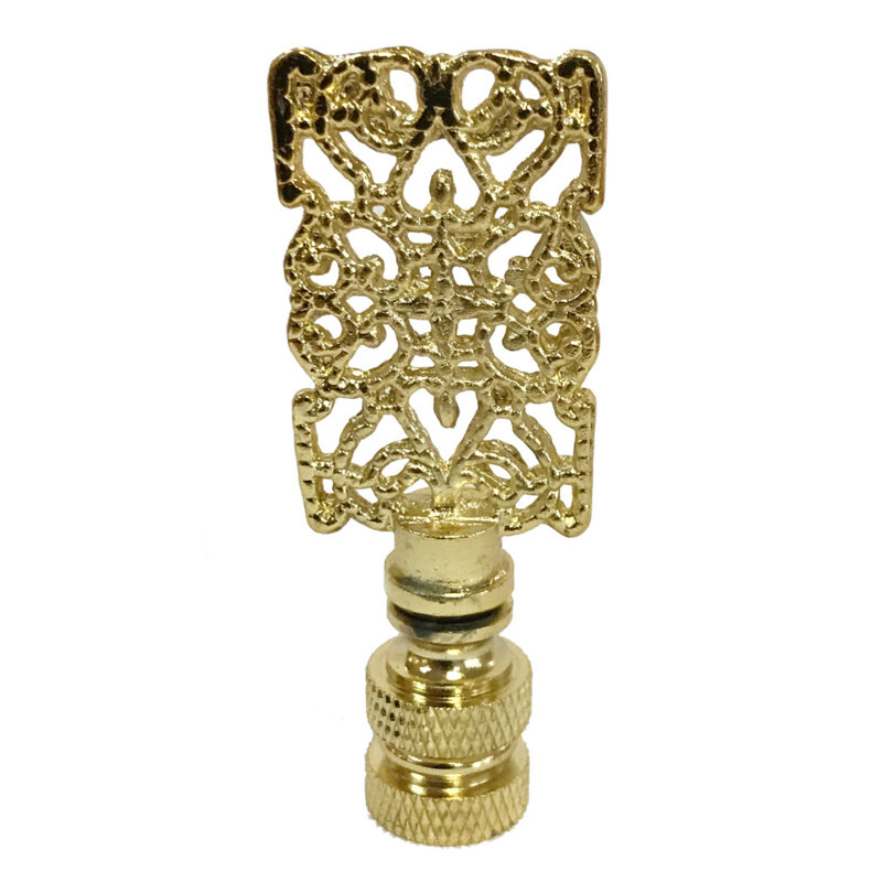 Faîteau lampe centrale en croix rectangulaire filigree, Laiton poli