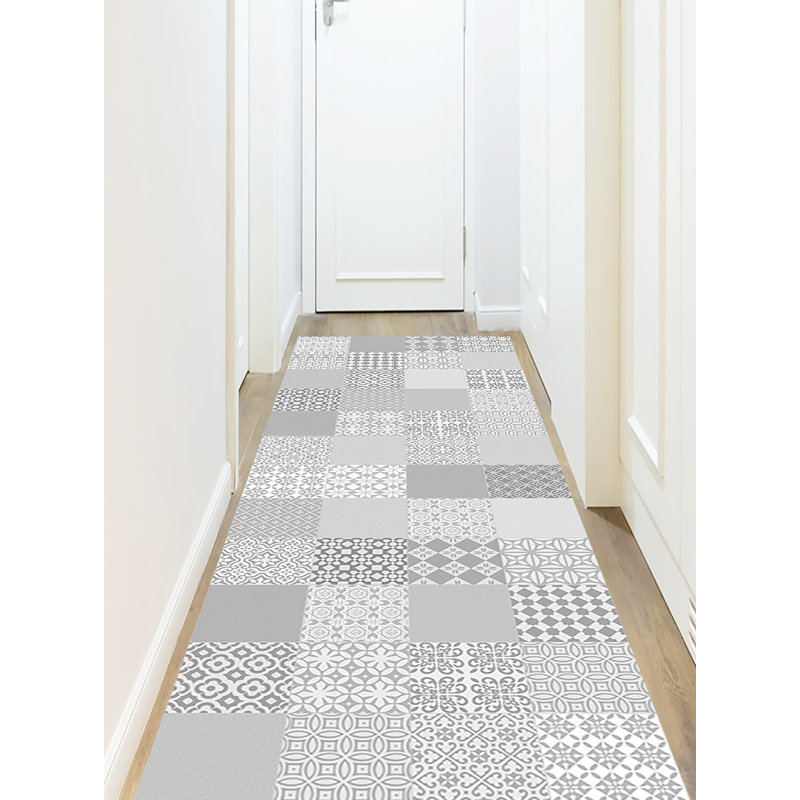 Vickey Geometric Non-Skid Kitchen Mat, Runner 80 x 300cm