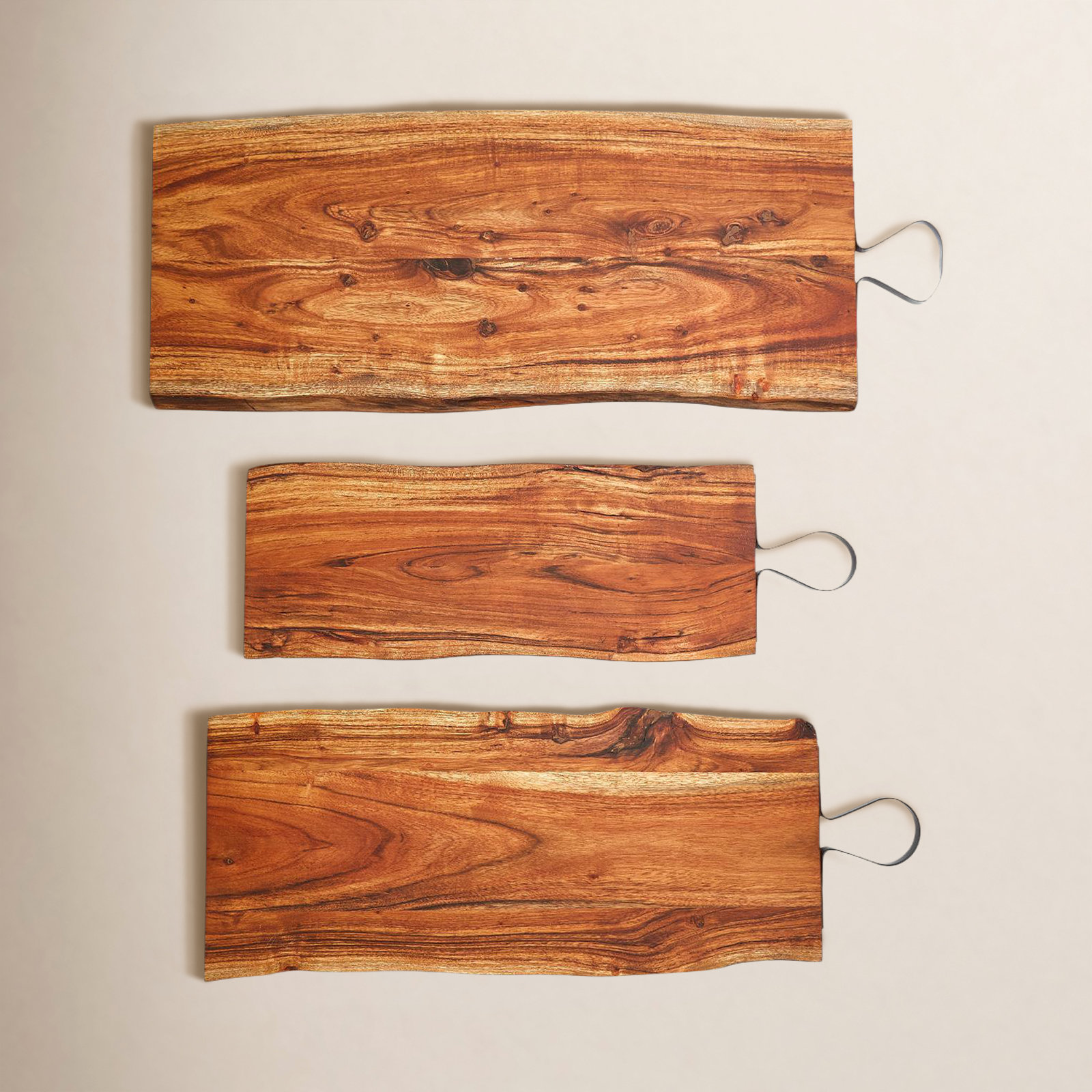Serving Board Set with Iron Handles